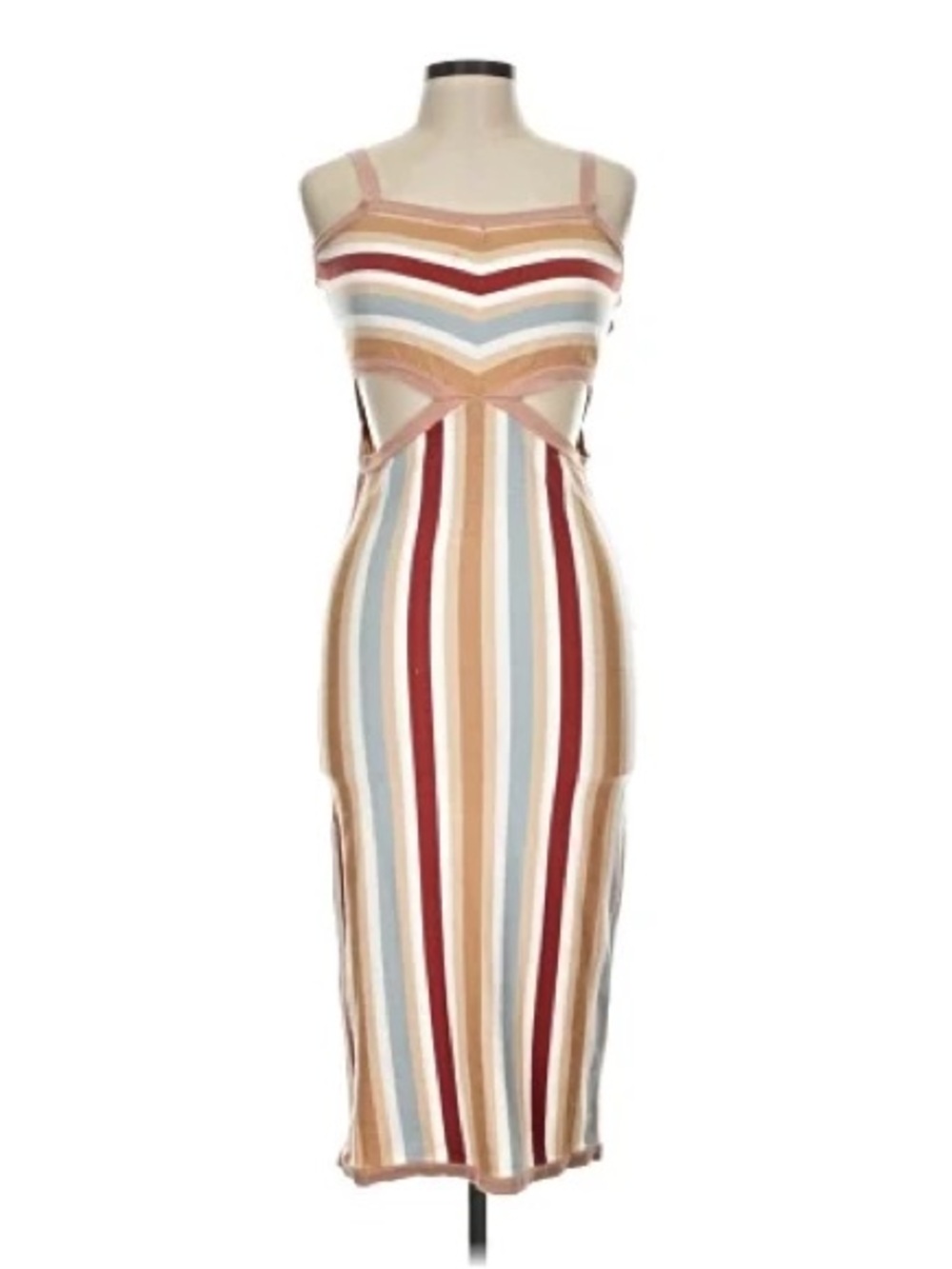 Vici XS striped knit cutout dress